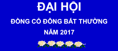 BIÊN BẢN HỌP ĐẠI HỘI ĐỒNG CỔ ĐÔNG BẤT THƯỜNG NĂM 2017